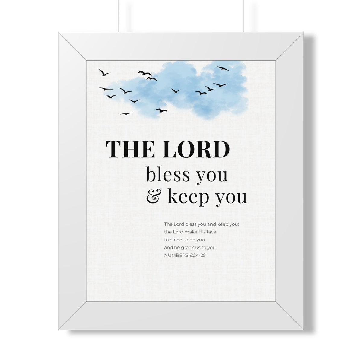 The Lord Bless You and Keep You Wall Art, Numbers 6:24-26 Framed Bible Verse Print, Christian Home Decor, Wedding Gift