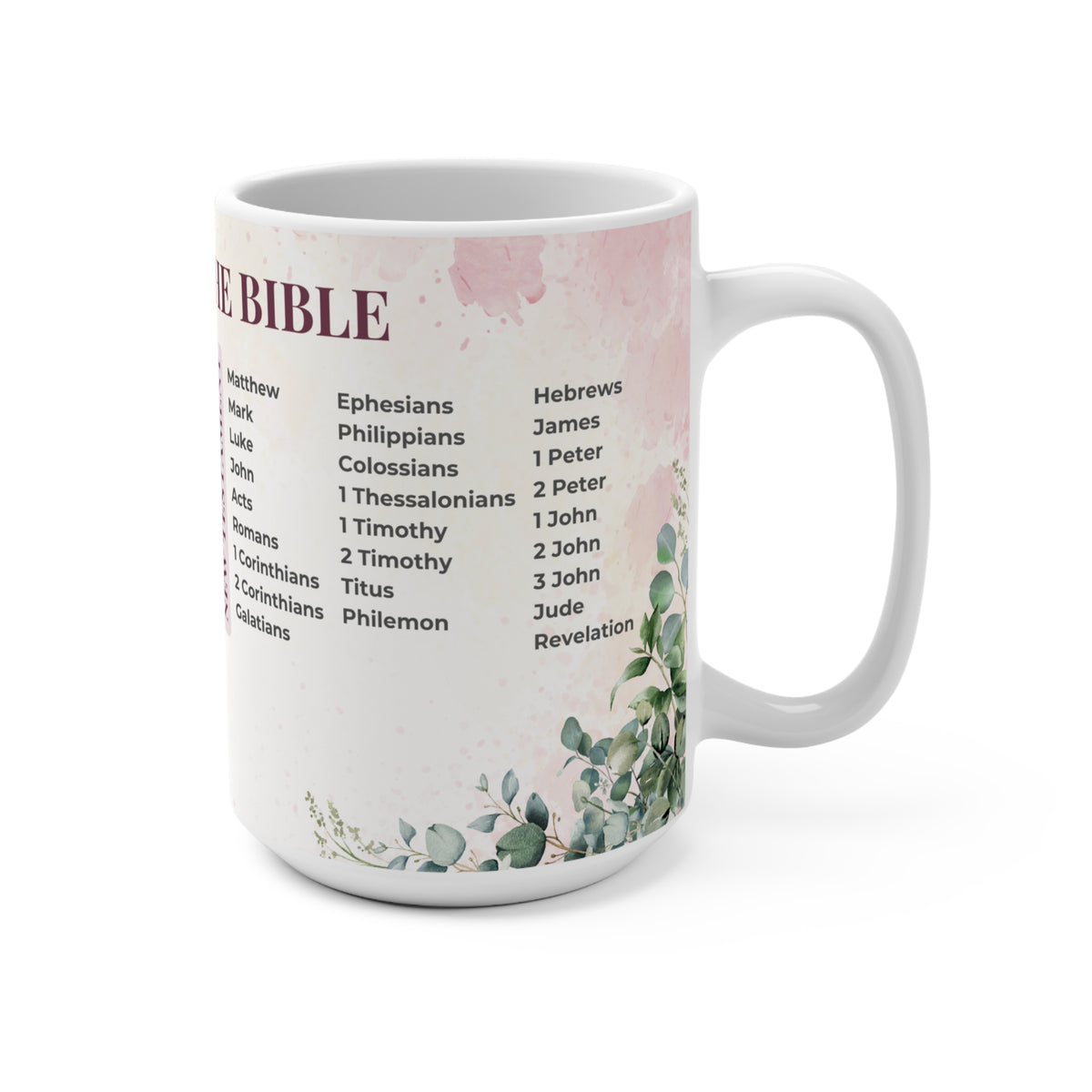 Books of the Bible mug | Floral Bible chapter list 15oz