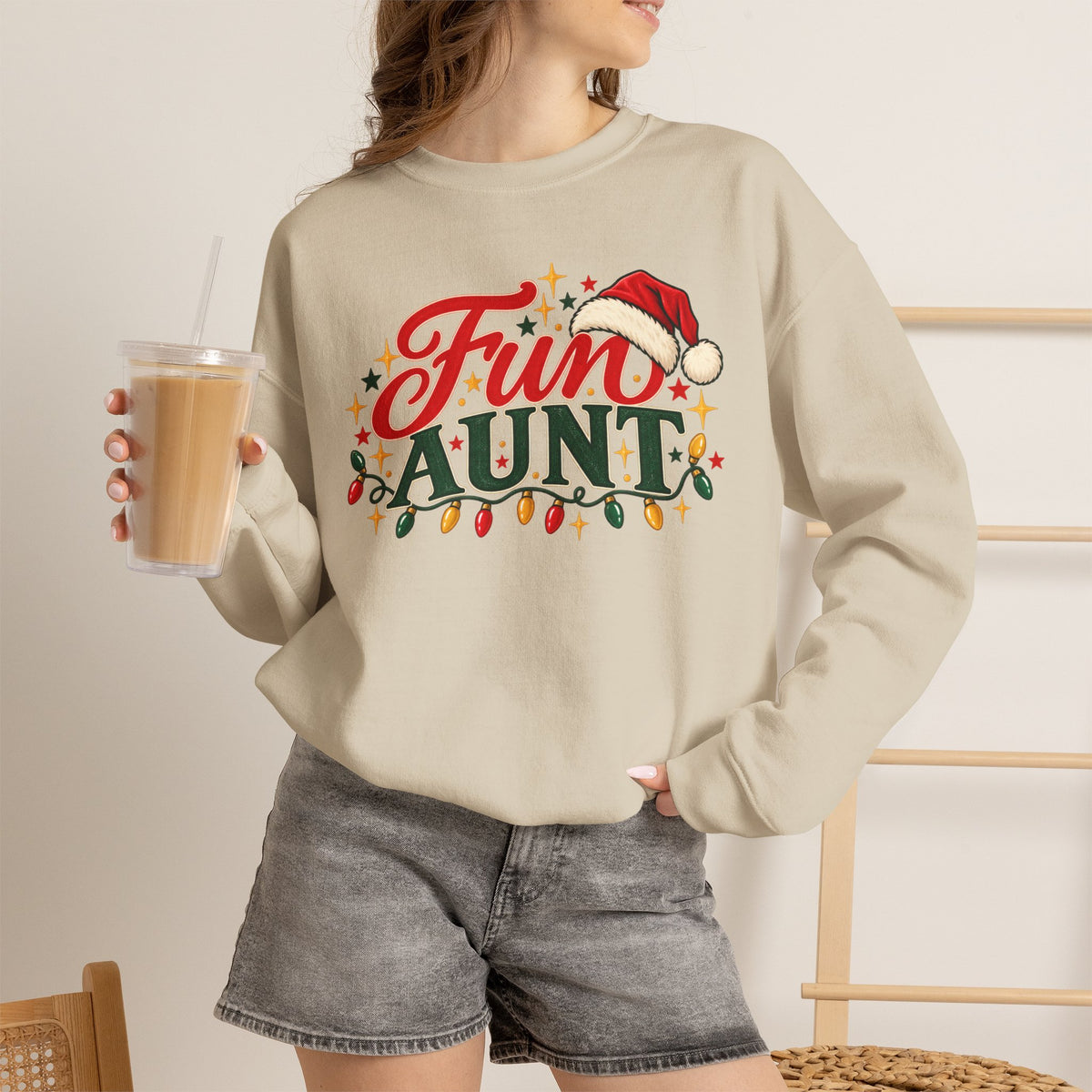 Fun Aunt Christmas Sweatshirt, Funny Auntie Crewneck Gift from Niece or Nephew